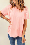 Round Neck Short Sleeve T-Shirt - Trendsi - Flyclothing LLC