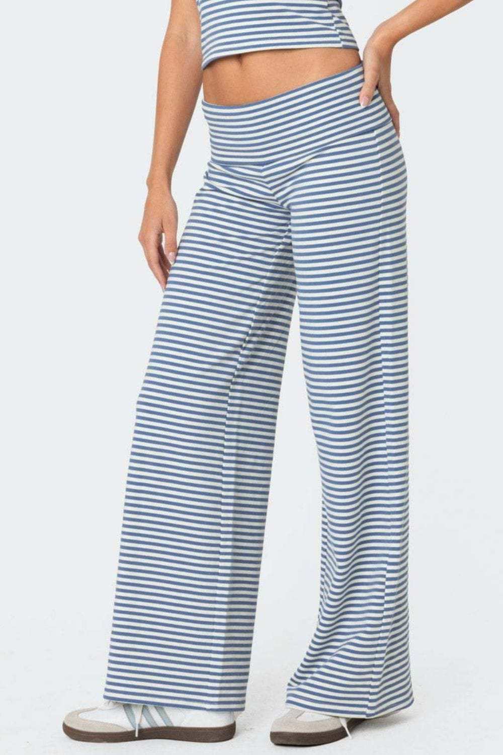 Striped Wide Leg Pants - Trendsi - Flyclothing LLC