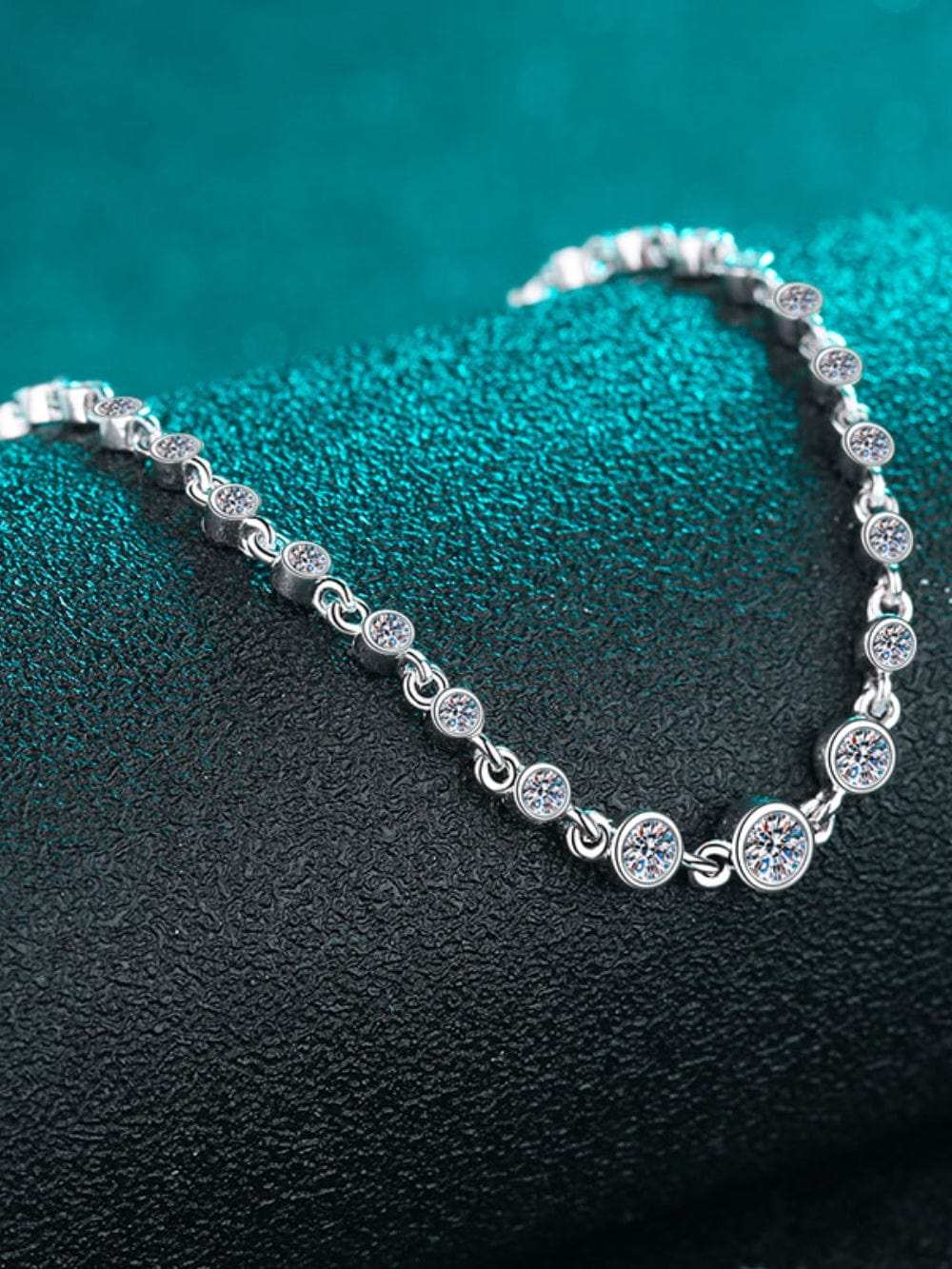 925 Sterling Silver Inlaid Moissanite Bracelet - Trendsi - Flyclothing LLC