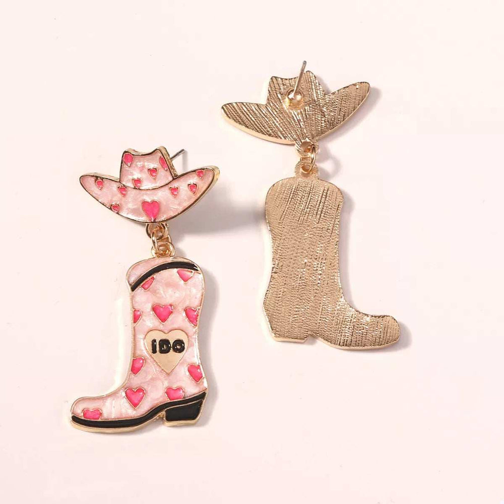 Cowgirl Hat and Boot Dangle Earrings - Trendsi - Flyclothing LLC