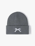 Embroidered Bow Knit Hat - Trendsi - Flyclothing LLC