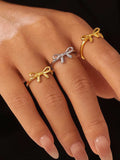 Stainless Steel Bow Ring - Trendsi - Flyclothing LLC
