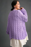 Umgee Full Size Cable Knit Open Front Long Sleeve Cardigan - Trendsi - Flyclothing LLC