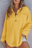 Half Button Long Sleeve Sweatshirt - Trendsi - Flyclothing LLC