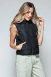 Snobbish Zip Up Quilted Hooded Vest - Trendsi - Flyclothing LLC