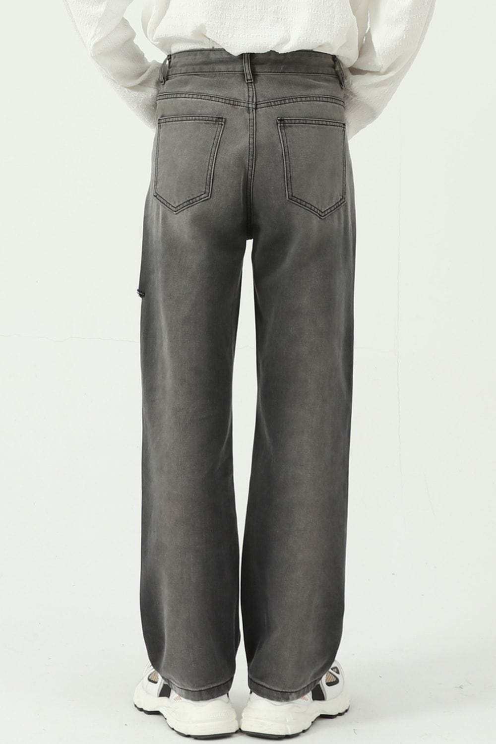 Wide Straight Men's Jeans with Pockets - Trendsi - Flyclothing LLC