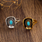 4 Piece Vintage Western Style Bull Head Rings - Trendsi - Flyclothing LLC