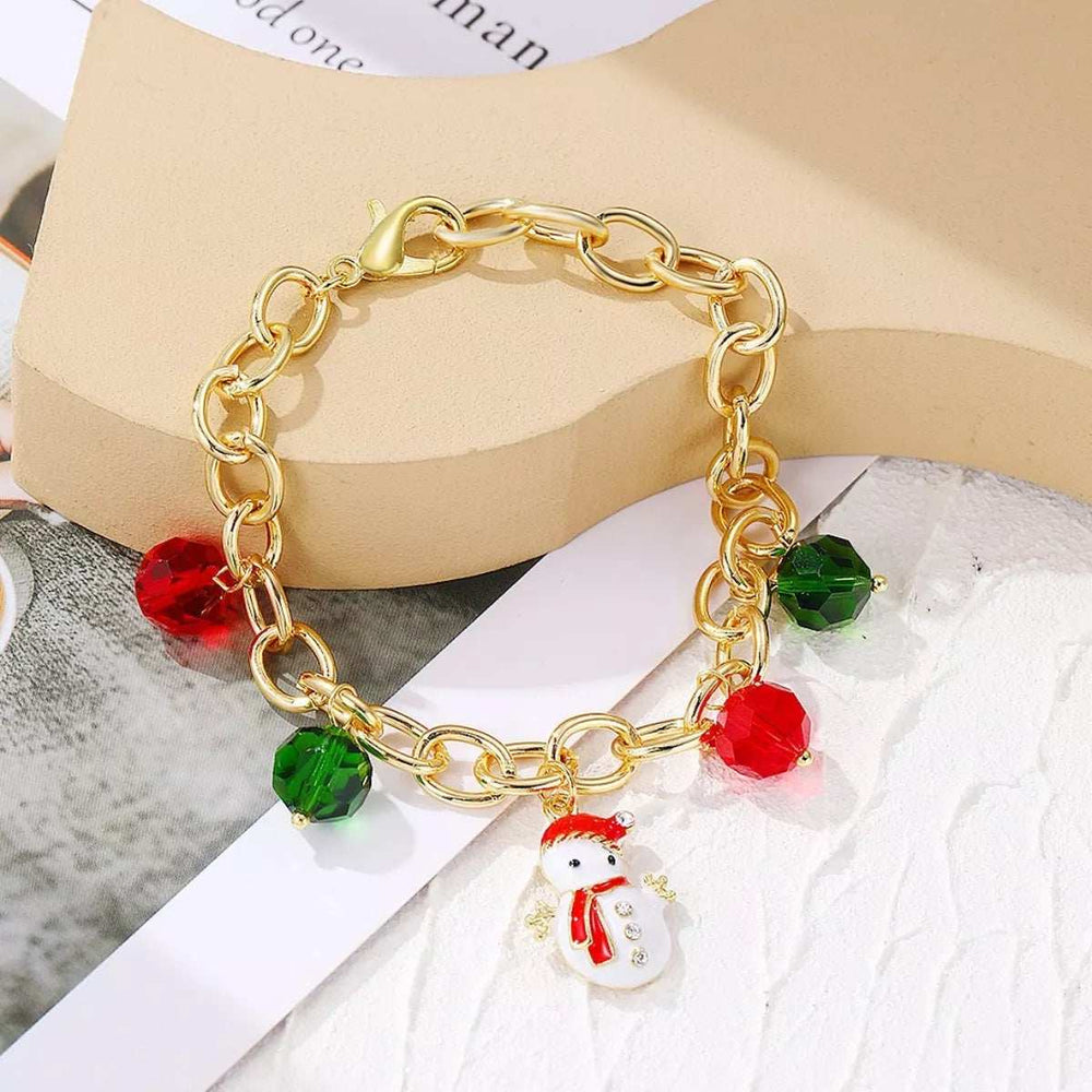 Christmas Santa Snowman Bracelet with Colorful Crystal - Trendsi - Flyclothing LLC