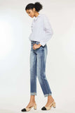 Kancan High Rise Cuffed Straight Jeans - Trendsi - Flyclothing LLC