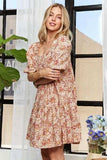 ADORA Floral Square Neck Puff Sleeve Dress - Trendsi - Flyclothing LLC
