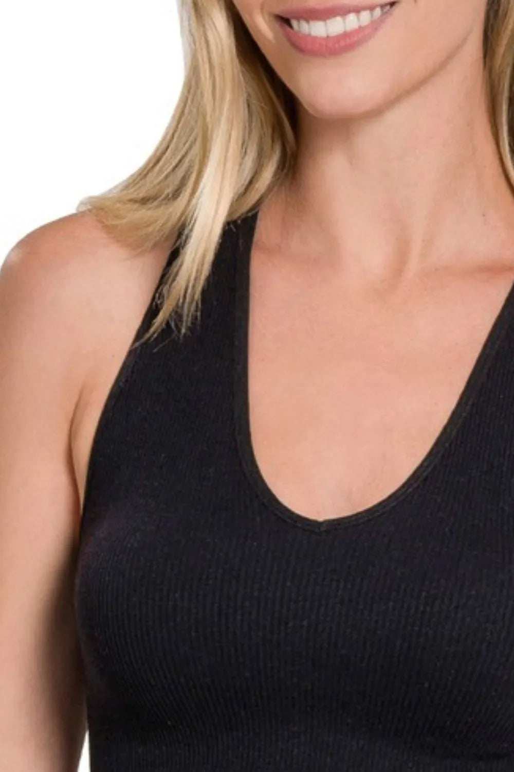 Zenana Seamless Ribbed Cropped Racerback Tank Top - Trendsi - Flyclothing LLC