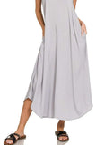 Zenana Woven Arc Hem Cami Dress With Flowy Pockets - Trendsi - Flyclothing LLC
