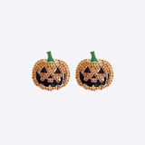 Demon Pumpkin Rhinestone Alloy Earrings - Trendsi - Flyclothing LLC