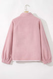 Half Snap Long Sleeve Sweatshirt with Side Slit Pockets - Trendsi - Flyclothing LLC