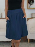 Elastic Waist Skirt with Pockets - Trendsi - Flyclothing LLC