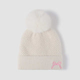 Thermal Bow Knit Hat with Pompom - Trendsi - Flyclothing LLC