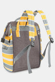 Himawari Striped Waterproof Nylon Backpack Bag with Side Pockets - Trendsi - Flyclothing LLC