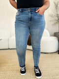 Judy Blue Full Size Mid Rise Rigid Magic Release Hem Jeans - Trendsi - Flyclothing LLC