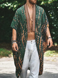 Men's Plus Size Printed Open Front Cover-Up - Trendsi - Flyclothing LLC