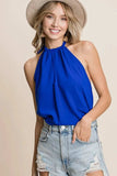 BiBi Air Flow Woven Key Hole Front Detailed Halter - Trendsi - Flyclothing LLC