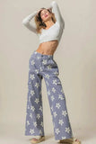 BiBi Flower Printed Side Pocket Wide Pants - Trendsi - Flyclothing LLC