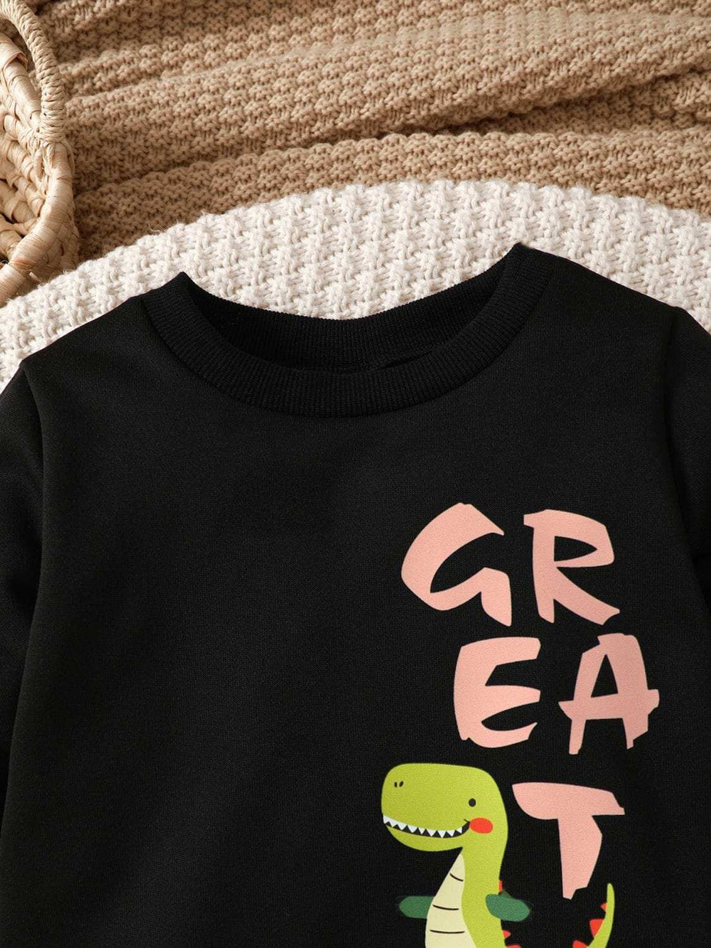 Children's Dinosaur Graphic Sweatshirt and Pants Set - Trendsi - Flyclothing LLC