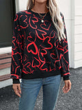 Heart Dropped Shoulder Long Sleeve Sweatshirt - Trendsi - Flyclothing LLC