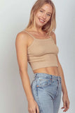 VERY J Cable Knit Seamless Cropped Cami - Trendsi - Flyclothing LLC