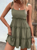 Frill Spaghetti Strap Tiered Dress - Trendsi - Flyclothing LLC