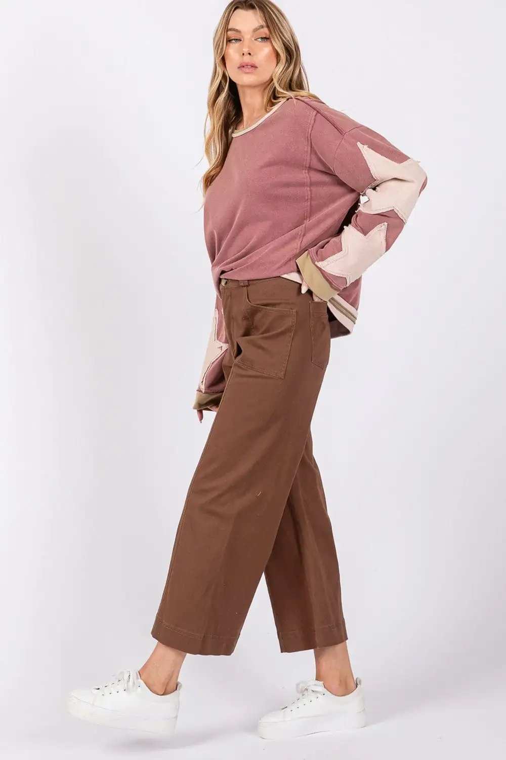 SAGE + FIG Wide Leg Cropped Pants - Trendsi - Flyclothing LLC