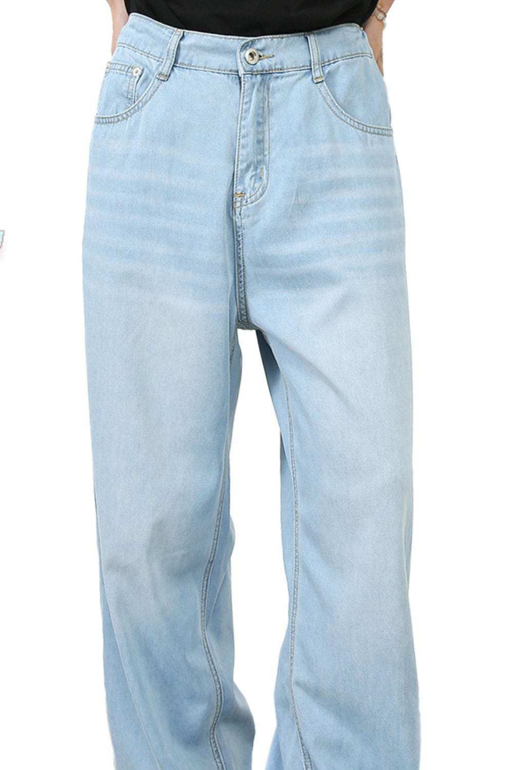 Men's Mid Rise Jeans with Pockets - Trendsi - Flyclothing LLC