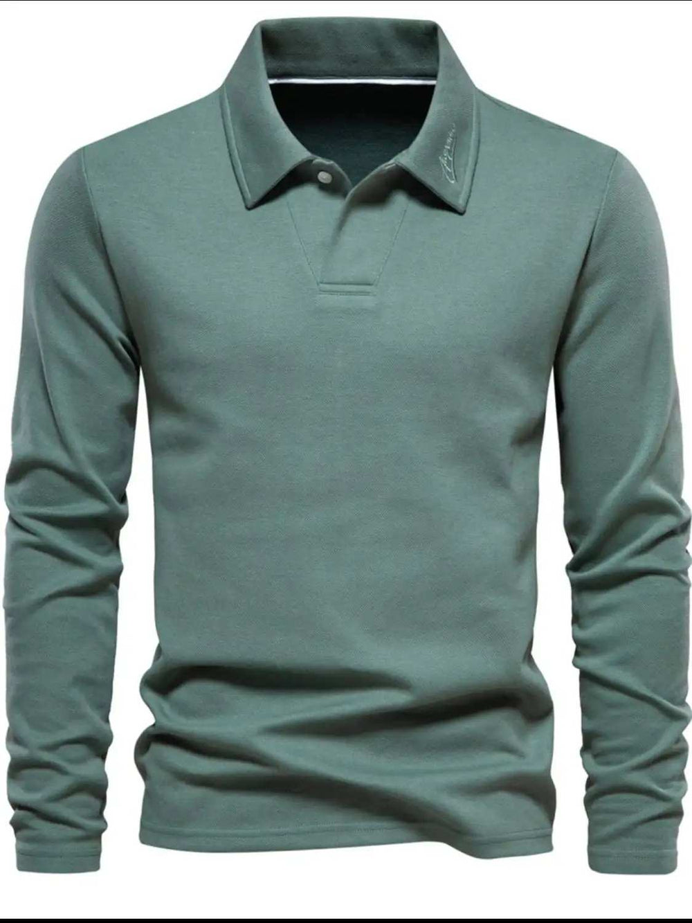 Men's Collared Neck Long Sleeve Polo - Trendsi - Flyclothing LLC
