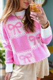 Bow Round Neck Long Sleeve Sweater - Trendsi - Flyclothing LLC