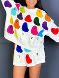 Ghost Printed Round Neck Long Sleeve Top and Shorts Set - Trendsi - Flyclothing LLC