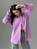 Textured Collared Neck Flounce Sleeve Shirt - Trendsi - Flyclothing LLC