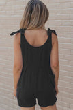 Scoop Neck Tie Shoulder Romper - Trendsi - Flyclothing LLC