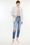 Kancan High Rise Distressed Mom Jeans - Trendsi - Flyclothing LLC