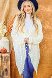 And The Why Textured Knit Fringe Hem Cardigan - Trendsi - Flyclothing LLC