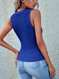 Textured Round Neck Tank - Trendsi - Flyclothing LLC