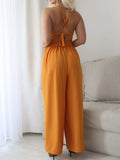 Devine Tie Back Backless Crisscross Jumpsuit - Trendsi - Flyclothing LLC