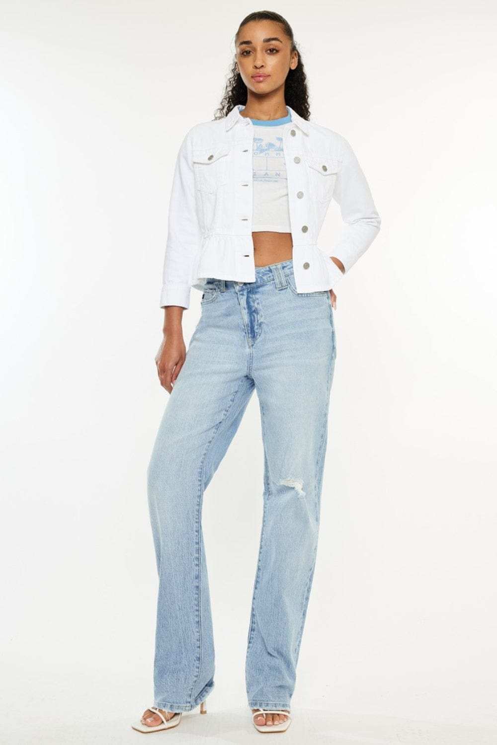 Kancan Distressed High Waist Straight Jeans - Trendsi - Flyclothing LLC