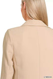 Zenana Woven Long Sleeve Blazer With Lining - Trendsi - Flyclothing LLC