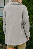 Collared Neck Long Sleeve Sweatshirt - Trendsi - Flyclothing LLC