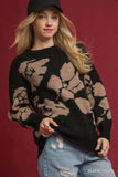 Umgee Floral Long Sleeve Sweater - Trendsi - Flyclothing LLC