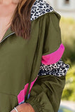 Leopard Zip Up Long Sleeve Hooded Jacket - Trendsi - Flyclothing LLC