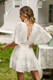 Lace Cutout Surplice Half Sleeve Dress - Trendsi - Flyclothing LLC