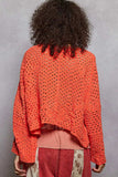POL Open Front Cardigan with Crochet Patterns - Trendsi - Flyclothing LLC