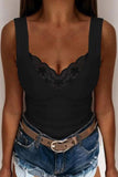 Full Size Lace Detail V-Neck Tank Plus Size - Trendsi - Flyclothing LLC