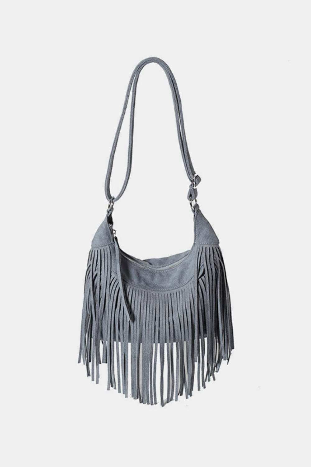 Suede Fringe Adjustable Strap Shoulder Bag - Trendsi - Flyclothing LLC