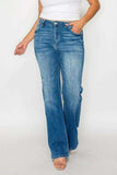 bytos Full Size Distressed High Rise Jeans with Pockets - Trendsi - Flyclothing LLC